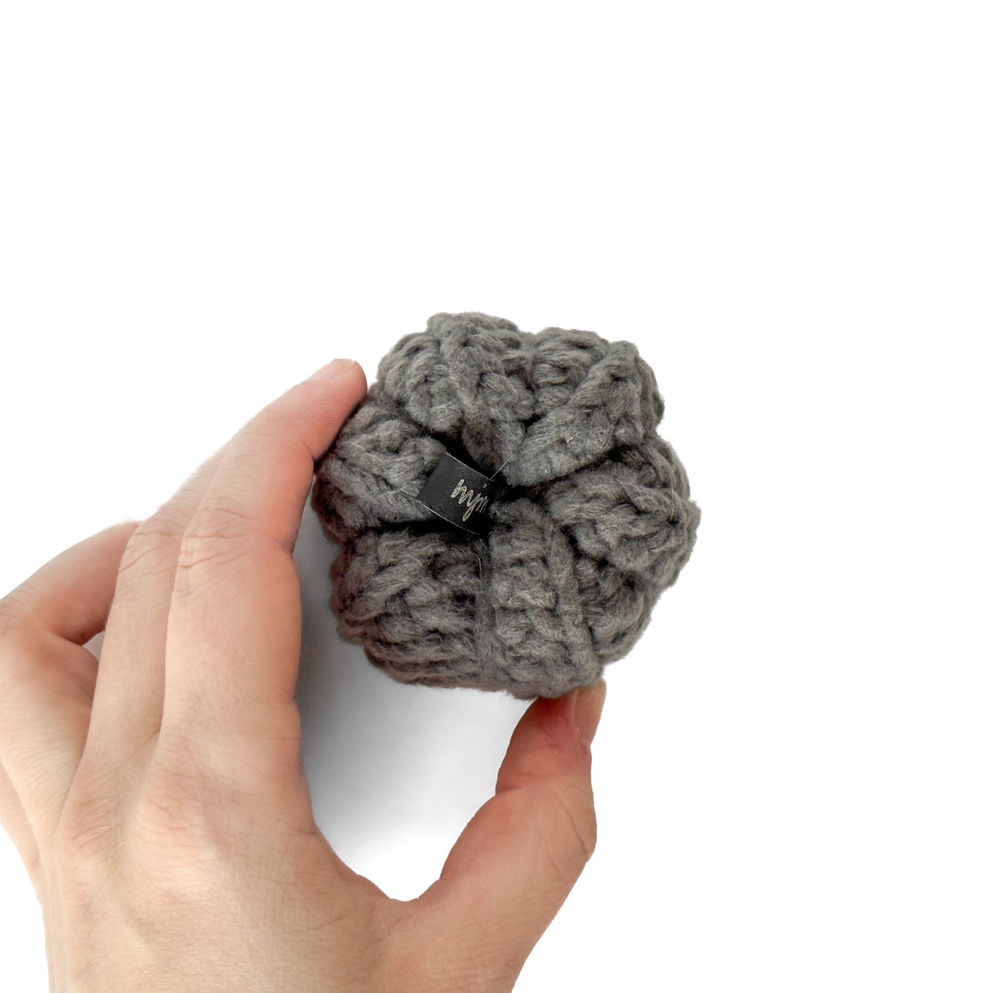 Mini Crochet Pumpkin Decoration - Dark Grey