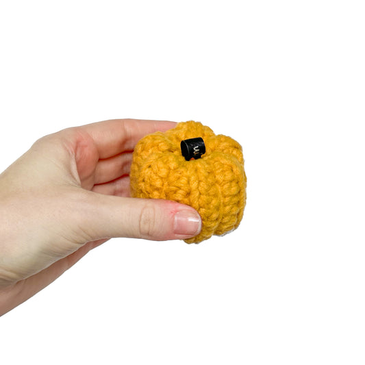 Mini Crochet Pumpkin Decoration - Yellow