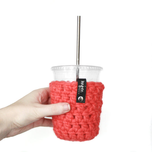 Super Bulky Coffee Cozy- Neon Pink