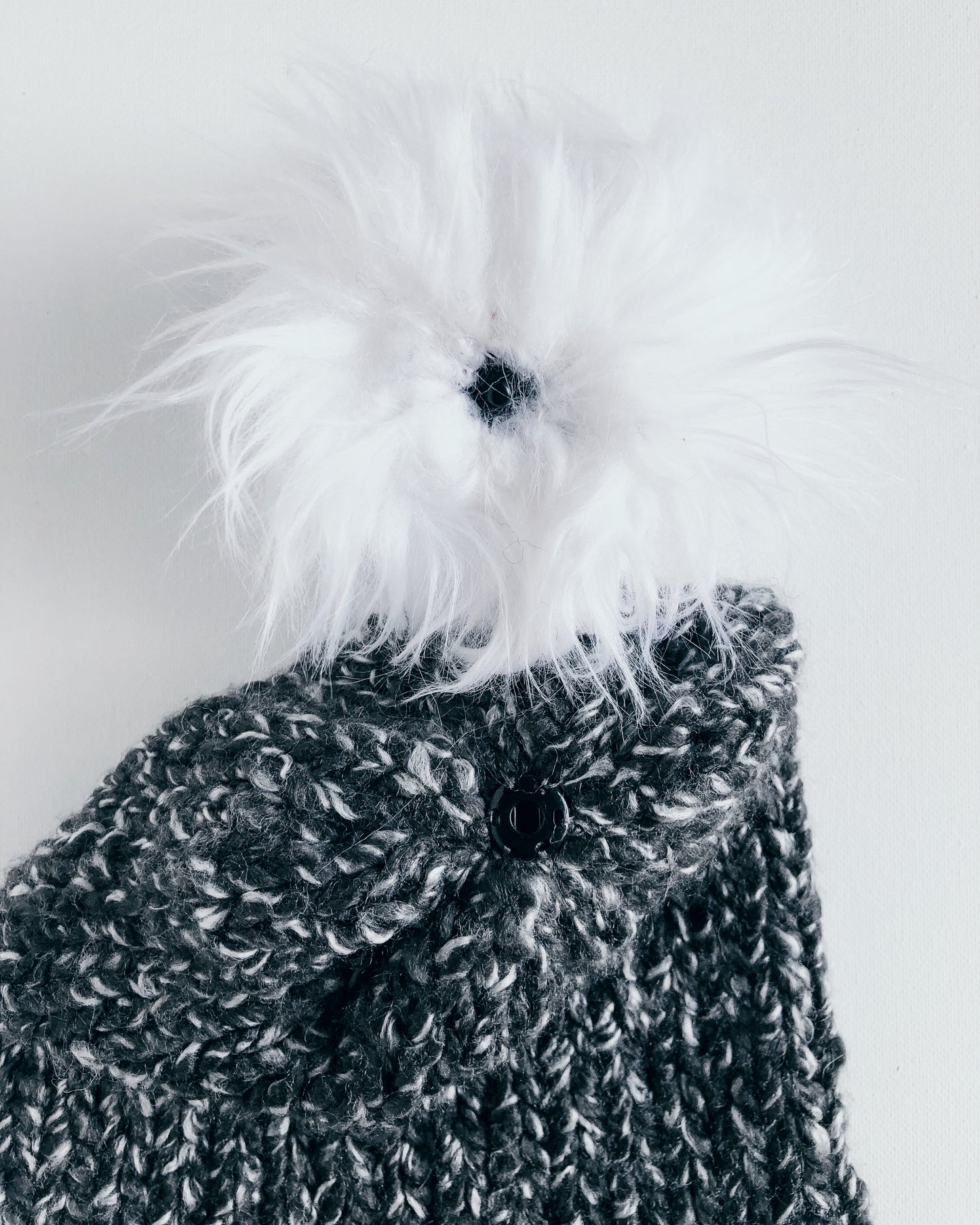 Speckled Hand Knit Pom Beanie
