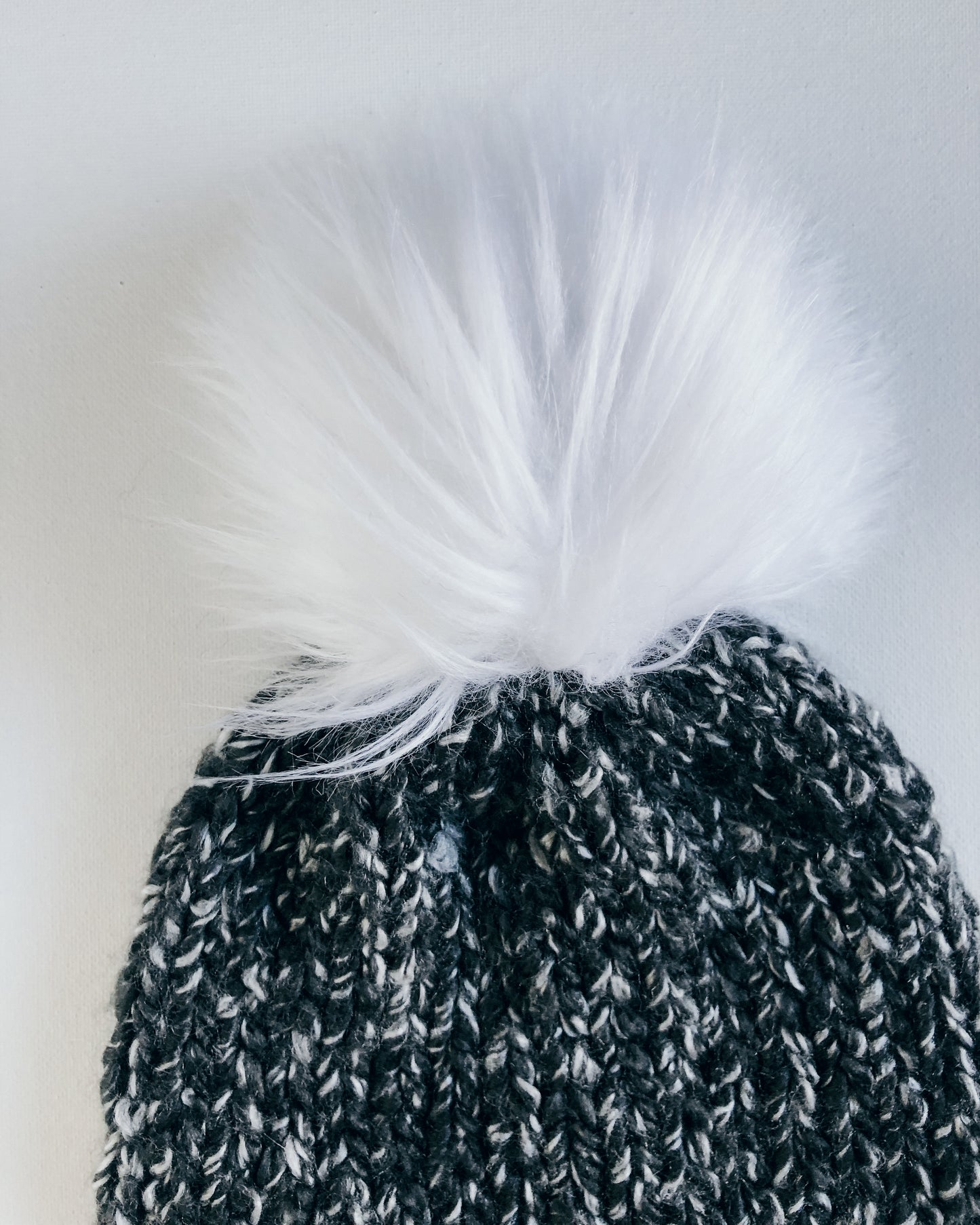Speckled Hand Knit Pom Beanie