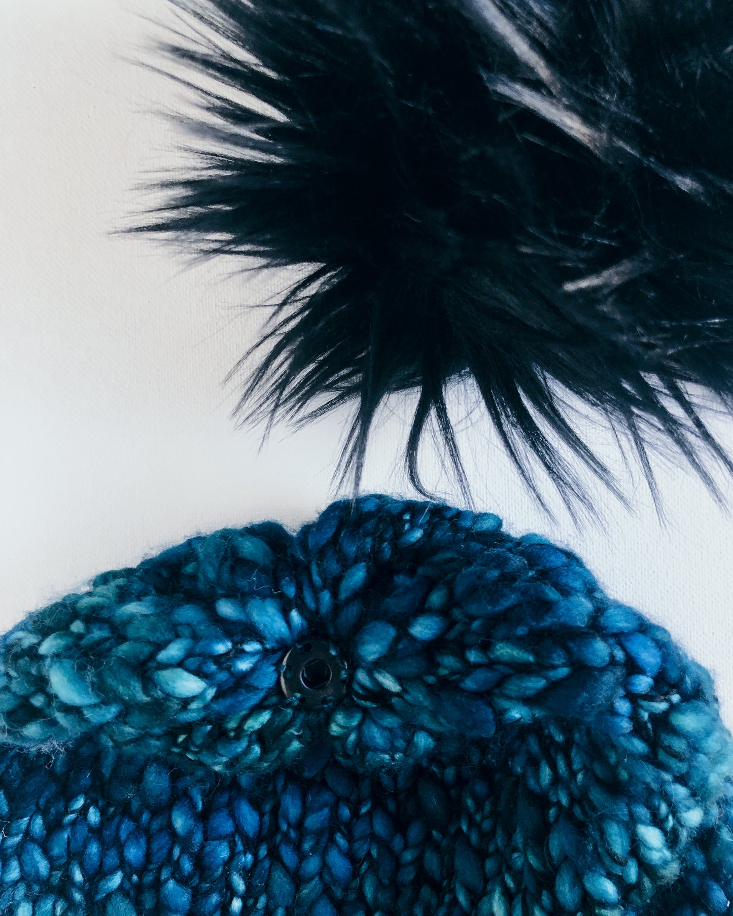 Merino Wool Chunky Hand Knit Pom Beanie