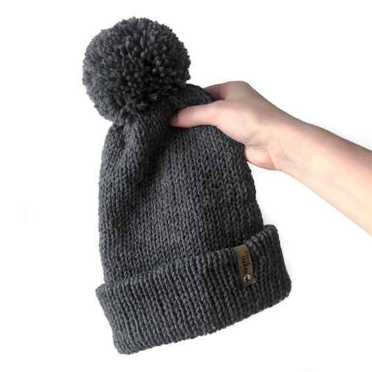 Double Knit Pom Beanie - Oxford