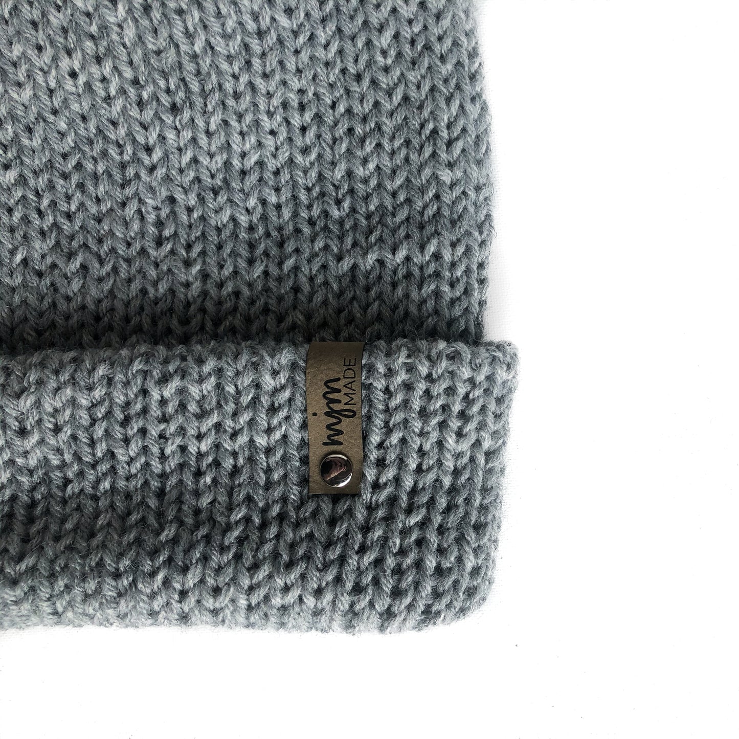 Double Knit Pom Beanie - Grey