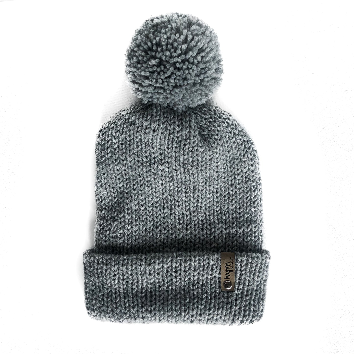 Double Knit Pom Beanie - Grey