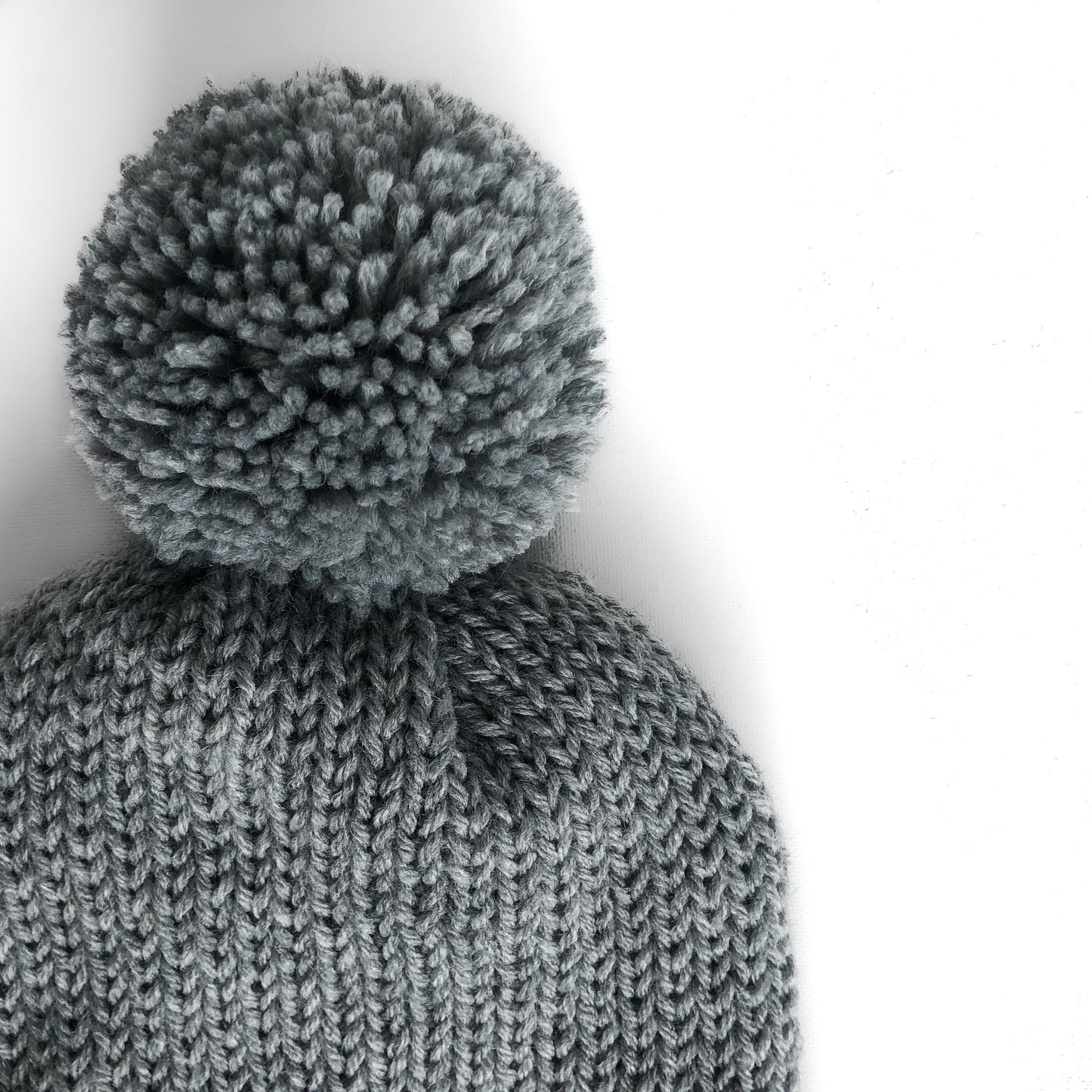 Double Knit Pom Beanie - Grey