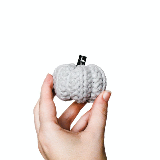 Mini Crochet Pumpkin Decoration - Grey