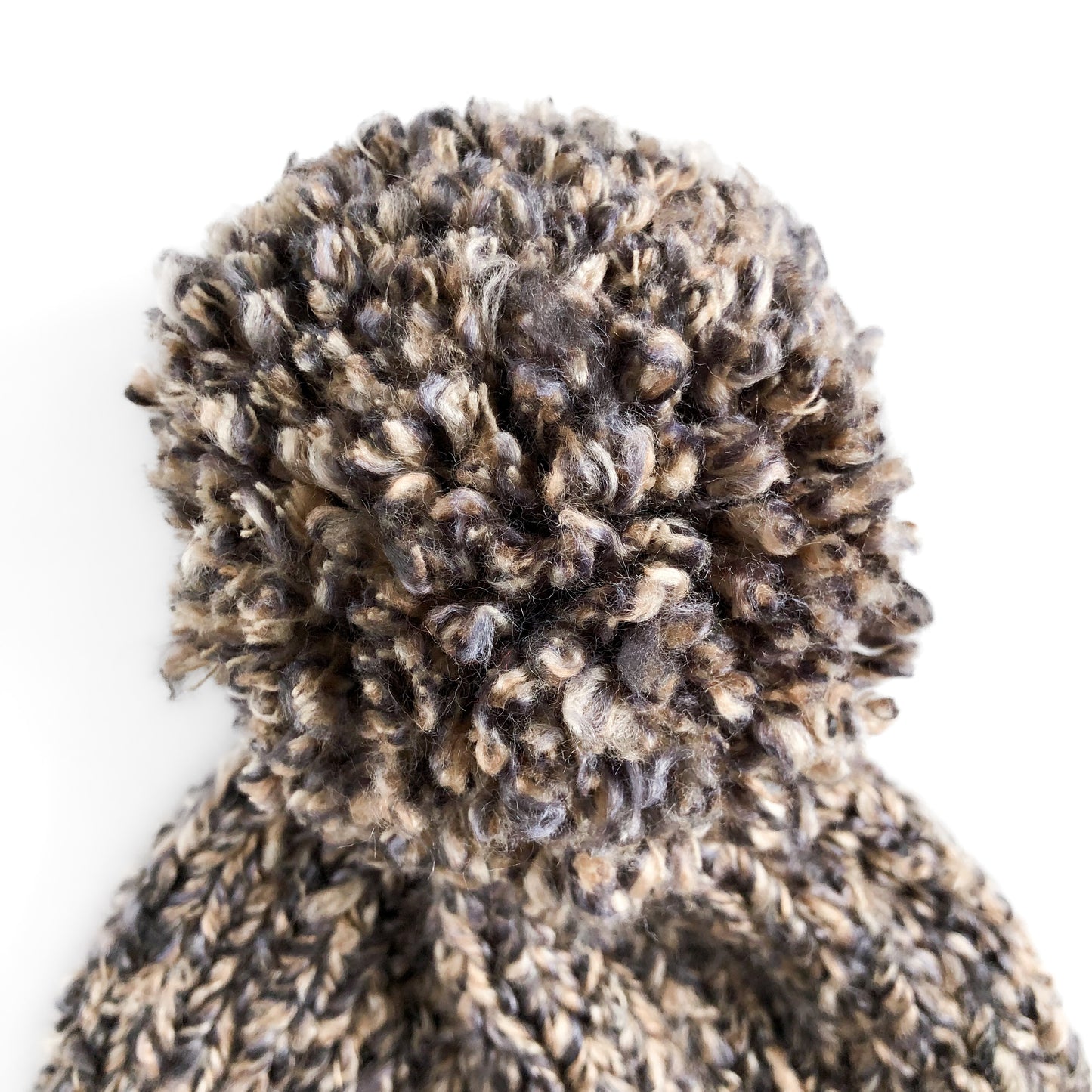 Speckled Hand Knit Pom Beanie