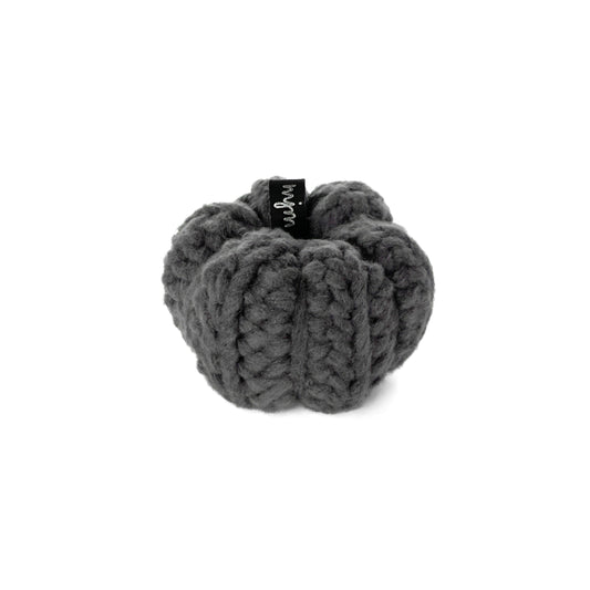 Mini Crochet Pumpkin Decoration - Dark Grey