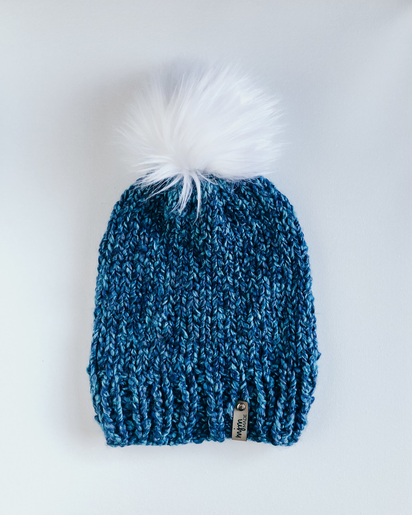 Speckled Hand Knit Pom Beanie