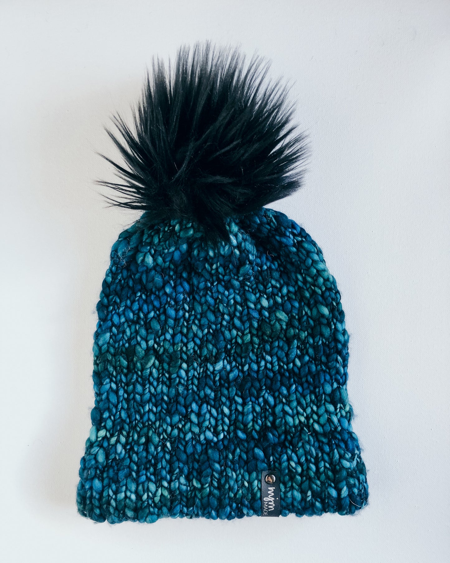 Merino Wool Chunky Hand Knit Pom Beanie