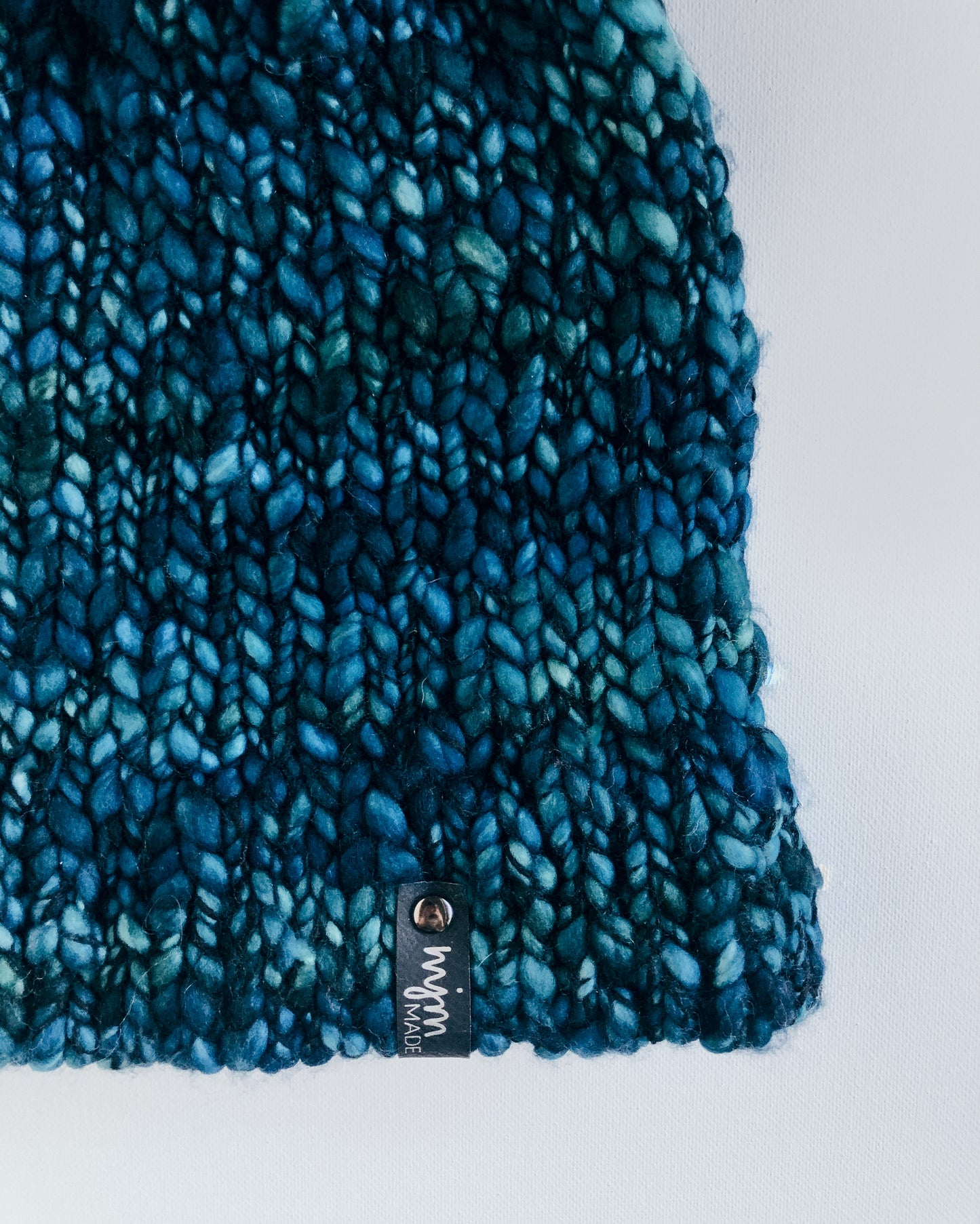 Merino Wool Chunky Hand Knit Pom Beanie