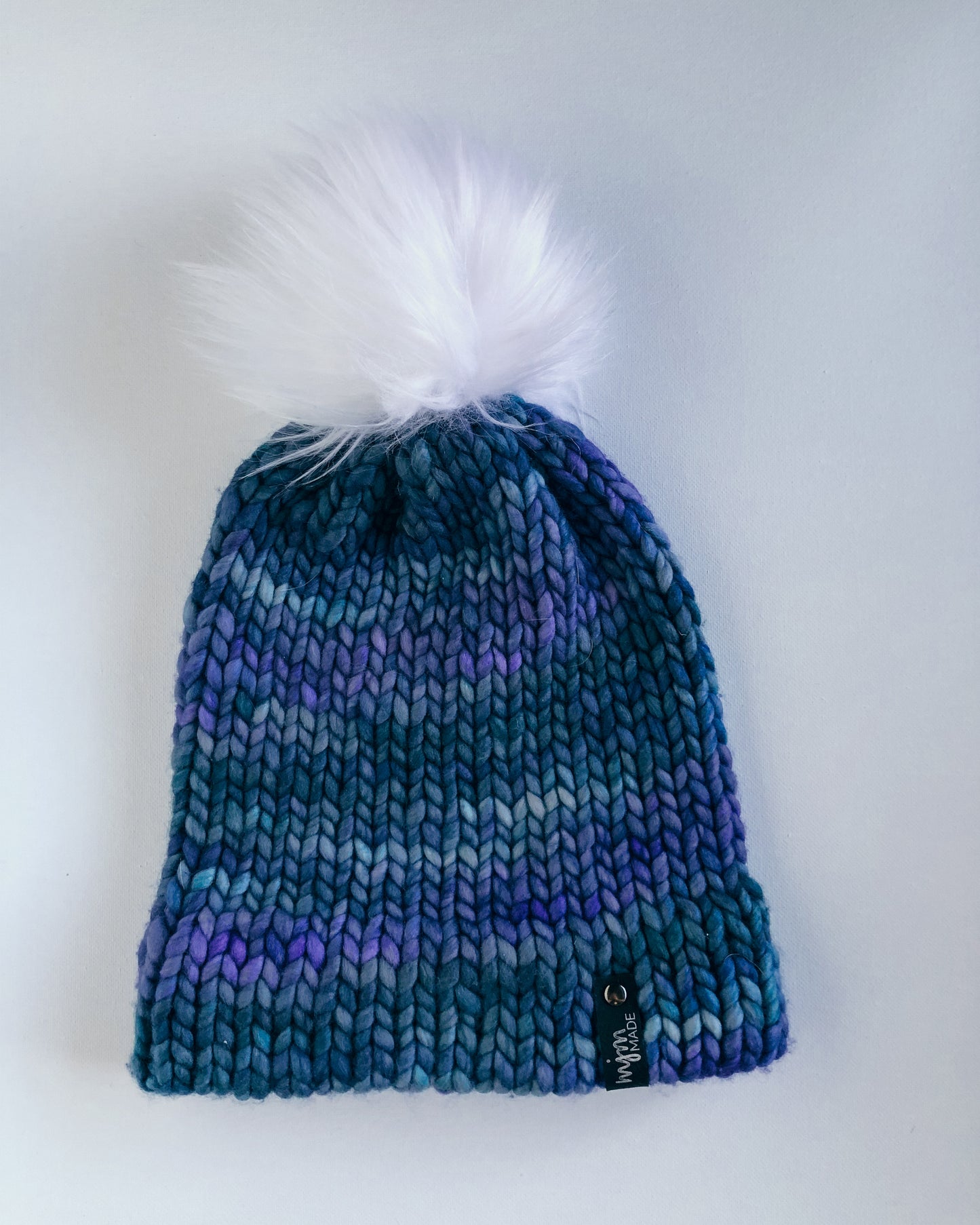 Merino Wool Chunky Hand Knit Pom Beanie