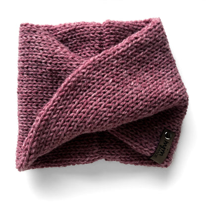 Double Knit Twist Ear Warmer Headband - Rose