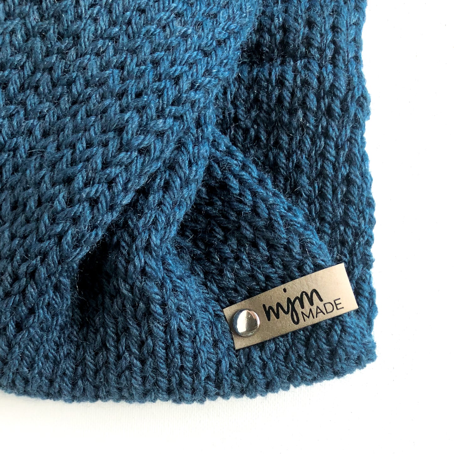 Double Knit Twist Ear Warmer Headband - Denim