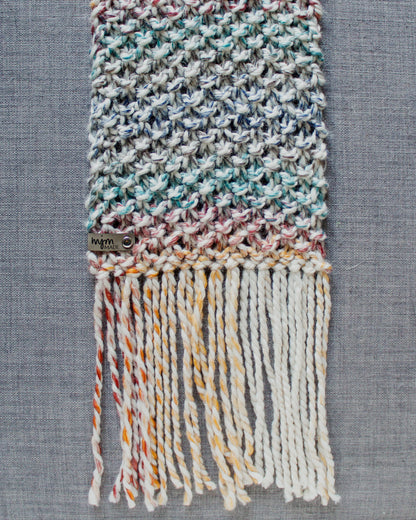 Rainbow Fringe Knit Scarf